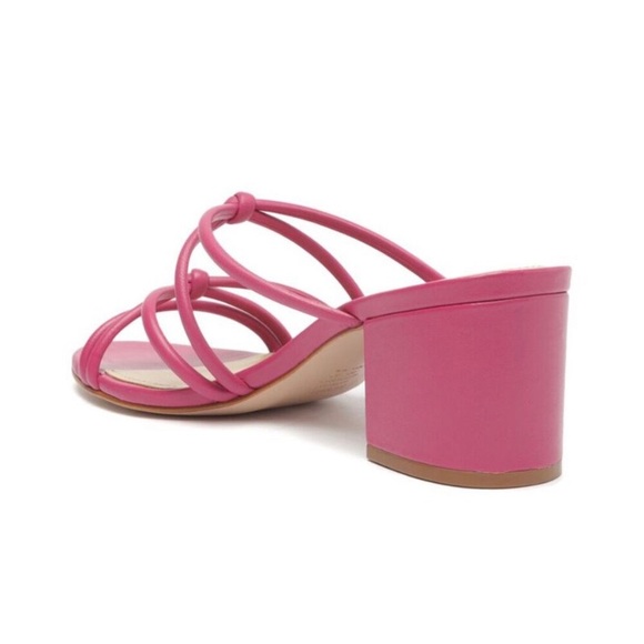 SCHUTZ Princey Leather Sandal Size 8 Hot Pink - Picture 2 of 12